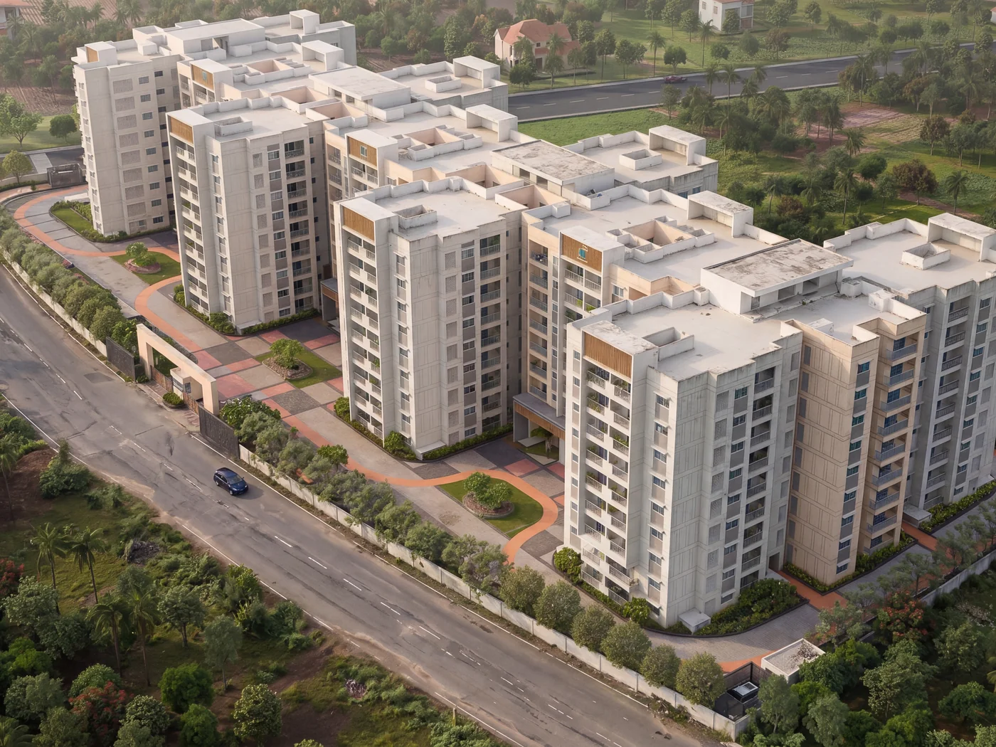 Aerial view of Ebony at Brigade Orchards, Devanahalli