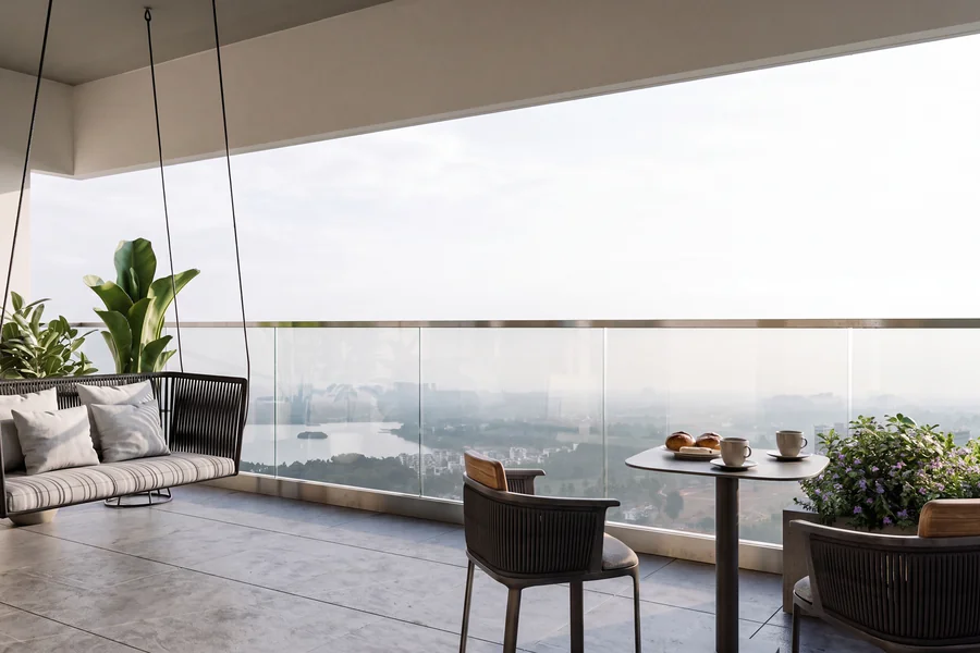 Balcony deck at Brigade Insignia